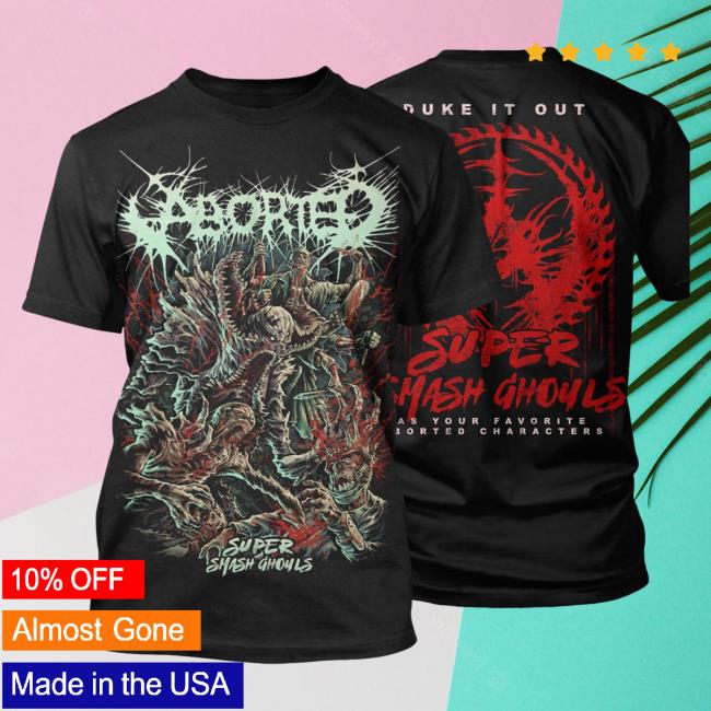 Official Indie Merch Store Shop Aborted "Super Smash Ghouls" T Shirt IndieMerchStore