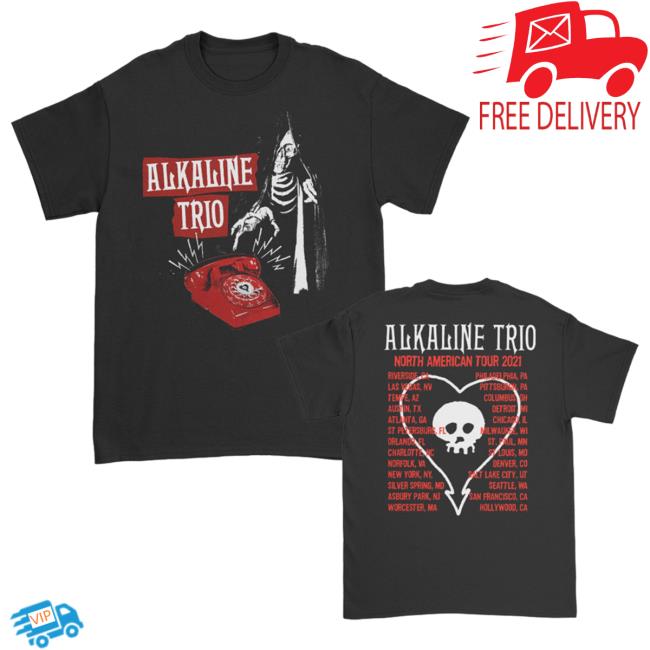 Official Kings Road Merch Store Alkaline Trio Call Me Tour New Shirt (Black) AlkalineTrio Kings Road Shop