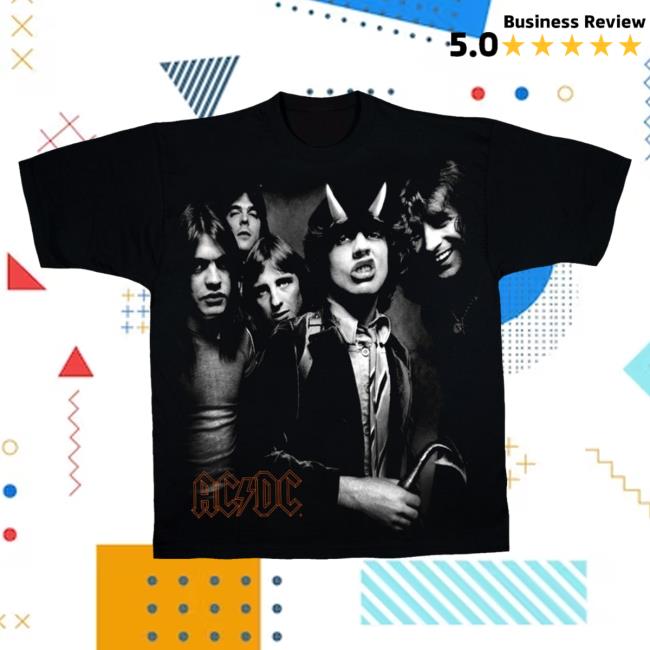 Official Ac Dc Merch Store Ac/Dc Highway Group Black Shirt New Ac Dc Shop Acdc Clothing