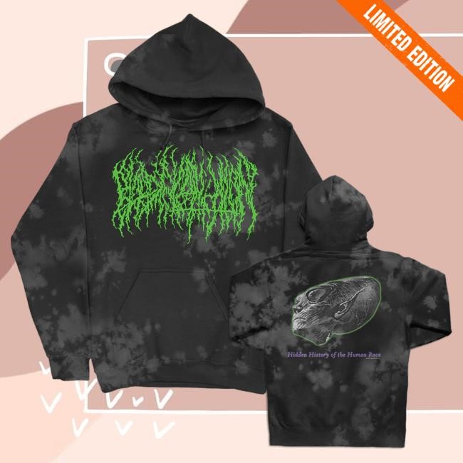Official Blood Incantation Merch Hidden History Attractive Hoodie (Smoke Dye)