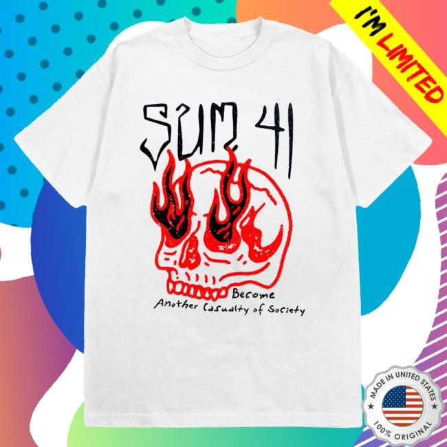 Sum 41 | Official Merch Store | BSkull Sketch 2024 Shirt - White Sum41 Shop
