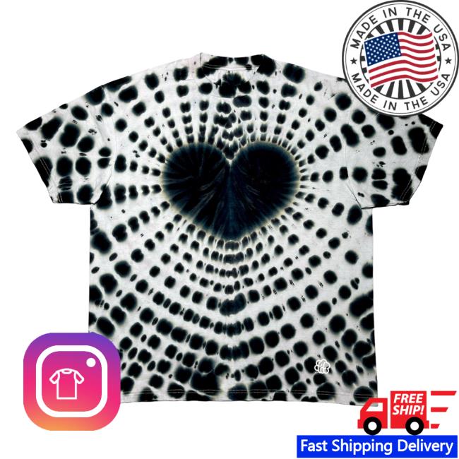 Official The Tie Dye Company Black Filled Heart Spiral Tie Dye Tshirt