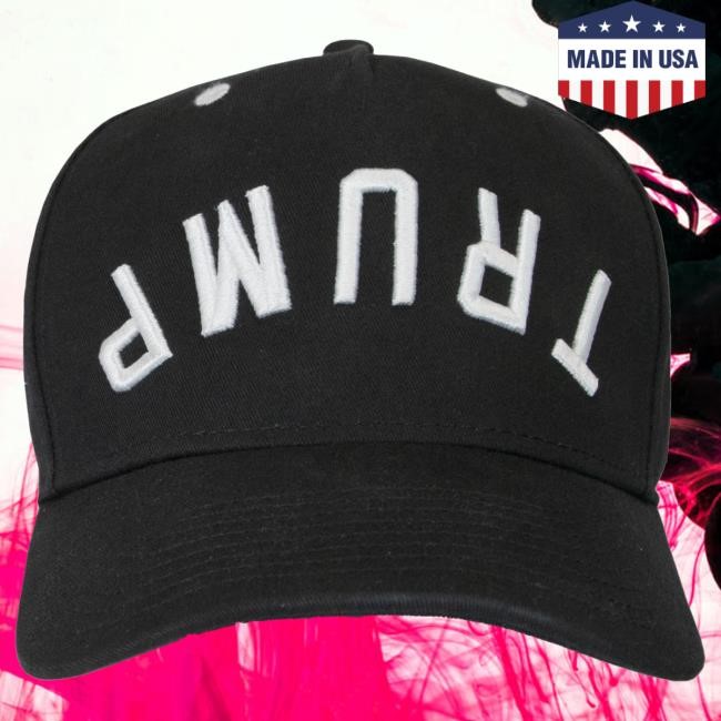 Official Donald Trump Merch Shop Upside Down Trump Embroidered Cap Black/White Trump Store Official Donald Trump Merch Shop Upside Down Trump Embroidered Hat Black/White Trump Store