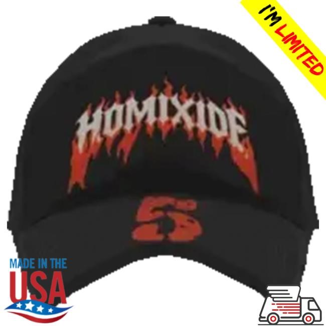 Official Homixide Gang Merch Store HL2 Black Flames Trucker Hat