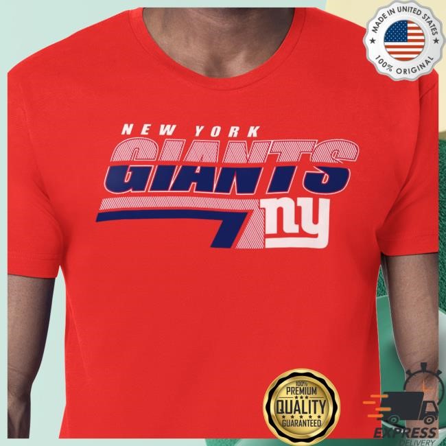 Official New York Giants Bulls Clothing Men's Starter Royal New York Giants Logo Push Graphic T Shirt NewYorkGiants