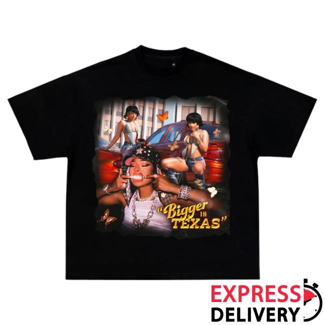 Official Megan Thee Stallion Merch Store Shop Megan Thee Stallion Butterfly Collage Tees (Black)
