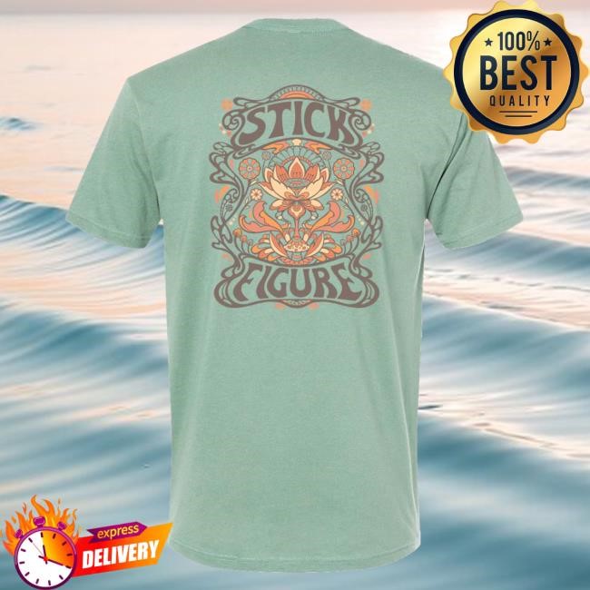 Stick Figure Lotus Groove Tshirt (Sage) Stick Figure Merch Store Official