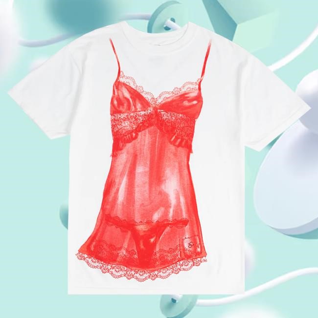 Official Sabrina Carpenter Merch Store Shop Sabrina Carpenter Red Lingerie Top Shirt SabrinaCarpenter
