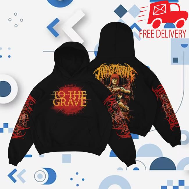 Official To The Grave Rising Merch To The Grave - Chainsaw Man Hooded Sweatshirt Risingmerch