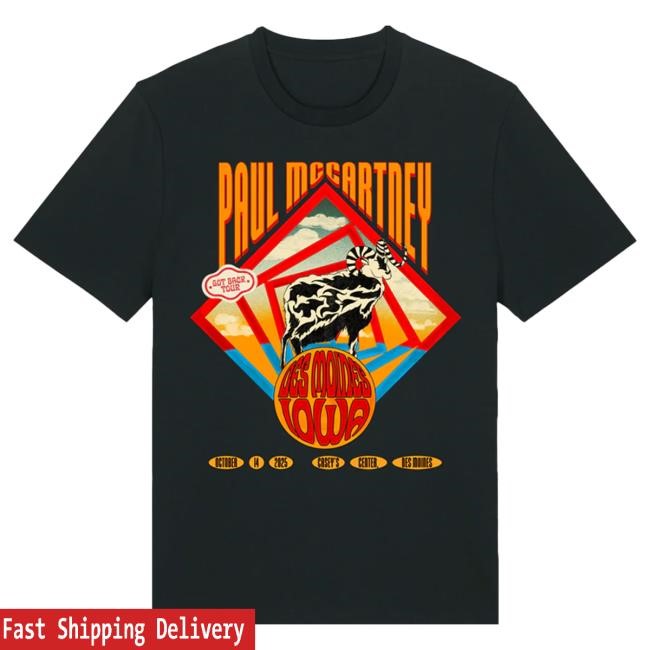 Official Paul Mccartney Merch Store Got Back 2025 Des Moines Event Tee