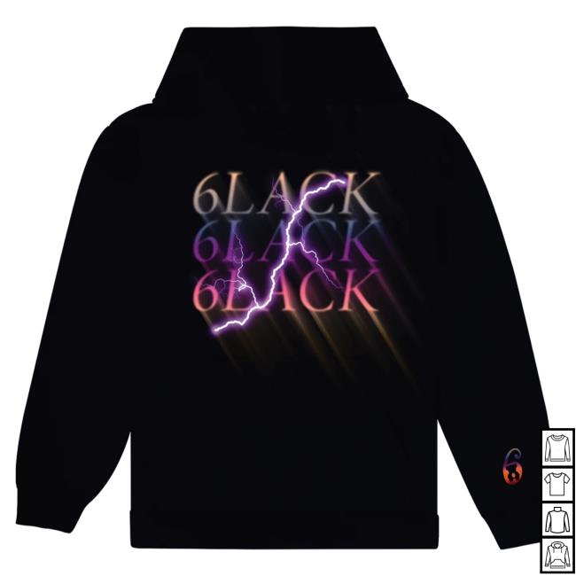 Official 6Lack Store Shop 6Lack Lighting Hoodie - Black