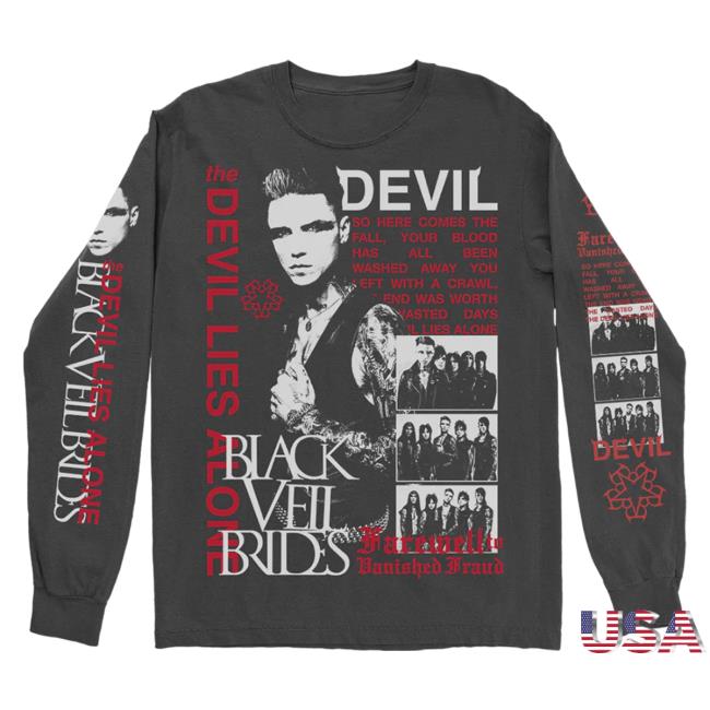 Official Black Veil Brides Merch Store Black Veil Brides Devil Lies Alone LS Tee Black Veil Brides Clothing Shop