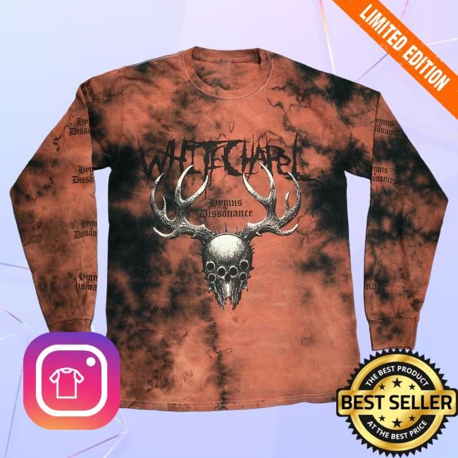 Official Whitechapel Merch Dissonance Bleach Dye Long Sleeve Whitechapel Band