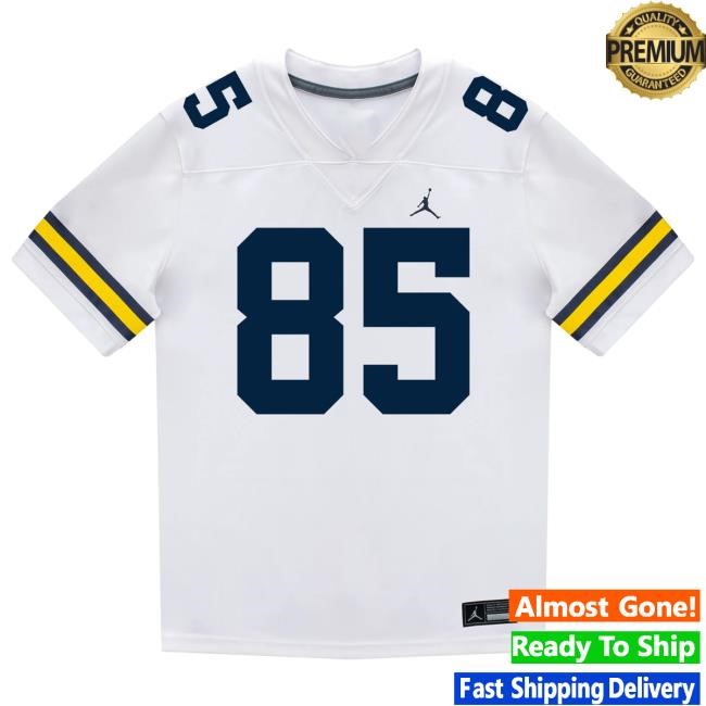 The M Den Michigan Wolverines #85 Ted Hammond Student Athlete White Football Jersey Tee