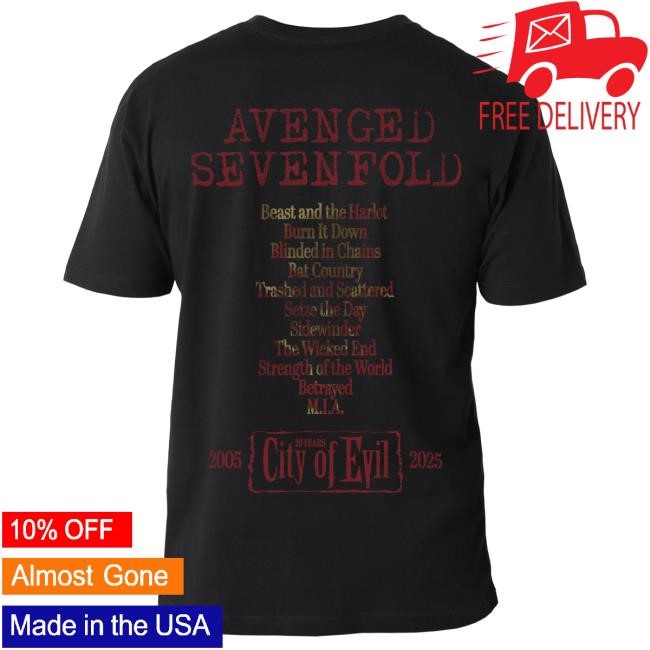 Official Avenged Sevenfold Merch Store City of Evil - Top Shirt (COE 20th Anniversary) A7X World