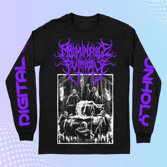 Official Indie Merch Store Shop Abominable Putridity "Digital Unholy Purple Logo" Long Sleeve T-Shirts Indiemerchstore