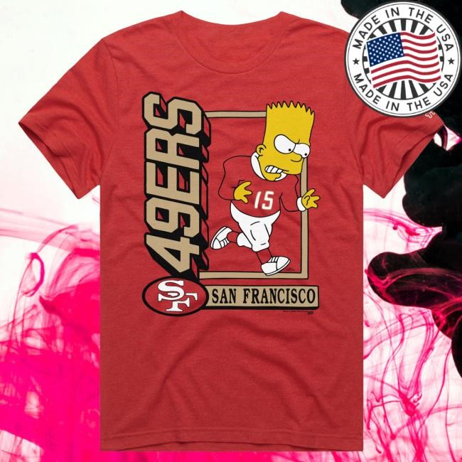 Official San Francisco 49ers Homage x The Simpsons Youth New Shirt - Scarlet
