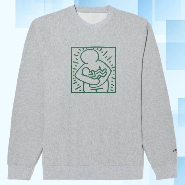 Official Noah Merch Store Noah X Keith Haring Hoody Heather Grey Noah Clothing Shop Apparel