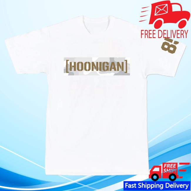Official Hoonigan Merch Store Shop Lia Block Snow Camo Censor Bar Short Sleeve Popover Shirt White Hoonigan Apparel Clothing