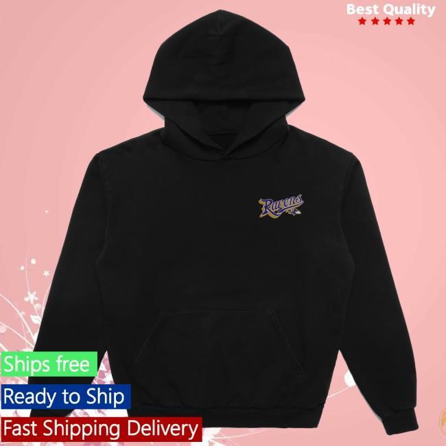 Official NFL Merch Unisex Baltimore Ravens Born x Raised Black Pro Script Hoody ArizonaCardinals