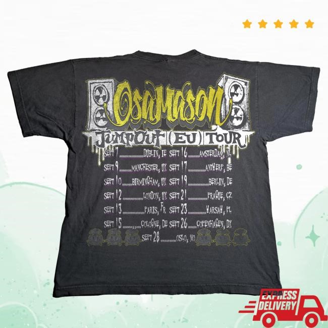 Official Osamason Merch Store Shop OsamaSon Bomb Skull EU Black Tour Shirt