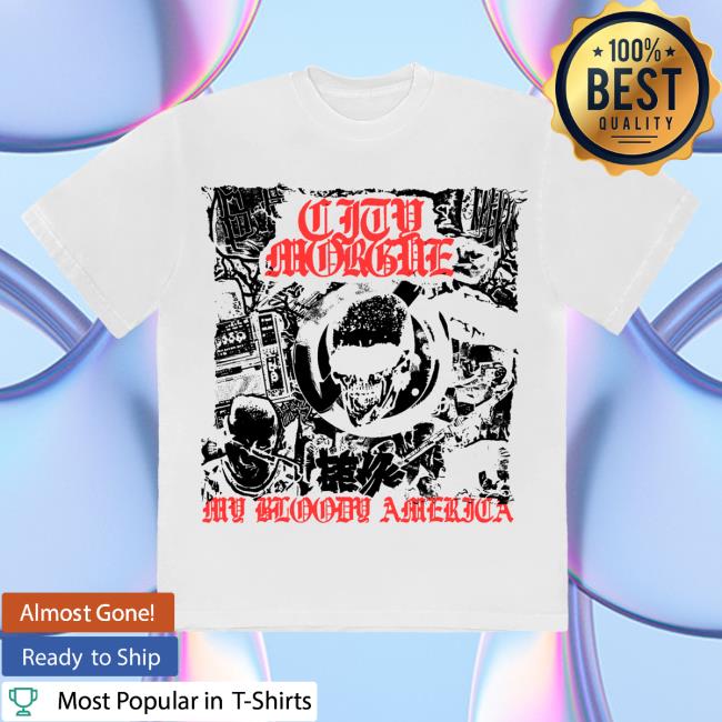 Official City Morgue Clothing Shop City Morgue Punk My Bloody America Shirt White Citymorgue Merch