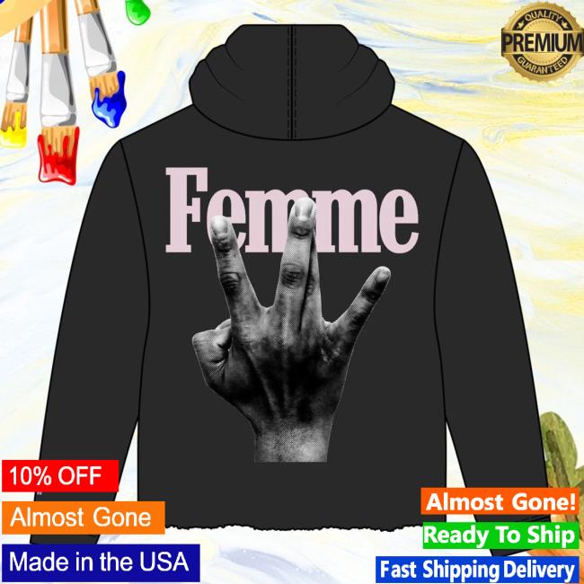 Official Fresh Society Homme + Femme "Twisted Fingers" Black Hoodie Crew Purple/Pink