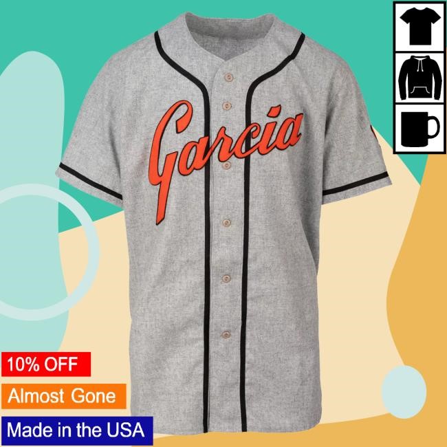Official MerchBar Jerry Garcia Garcia Ebbets Field Flannels Gray Baseball Jersey Attractive Shirt Merch Bar