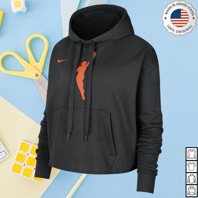 Official Seattle Storm Merch Store Seattle Storm League Logo Crop Pull Over Hoodie (Black)