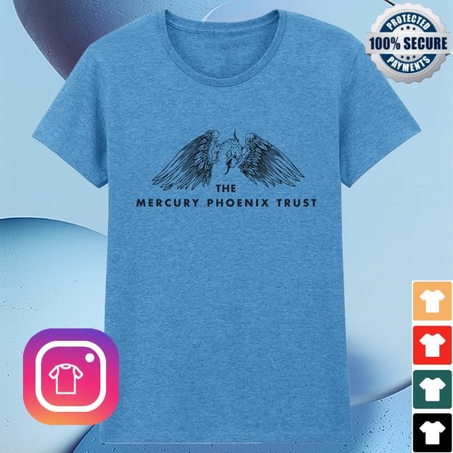 Official Queen Mercury Phoenix Trust Vintage Logo Sapphire Ladies Tees