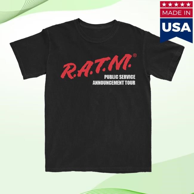 Rage Merch Store RATM PSA Tour S/S Shirt Rage Against The Machine Bentley Clothing Shop Apparel