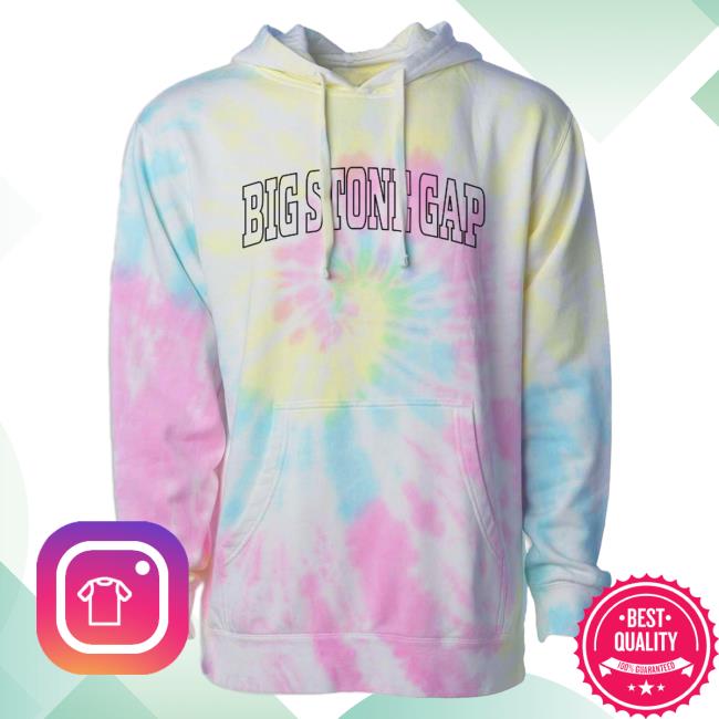 Official Hometown Apparel Clothing Merch Big Stone Gap Virginia Trendy Block Tie-Dye Hood Tie Dye Sunset Swirl