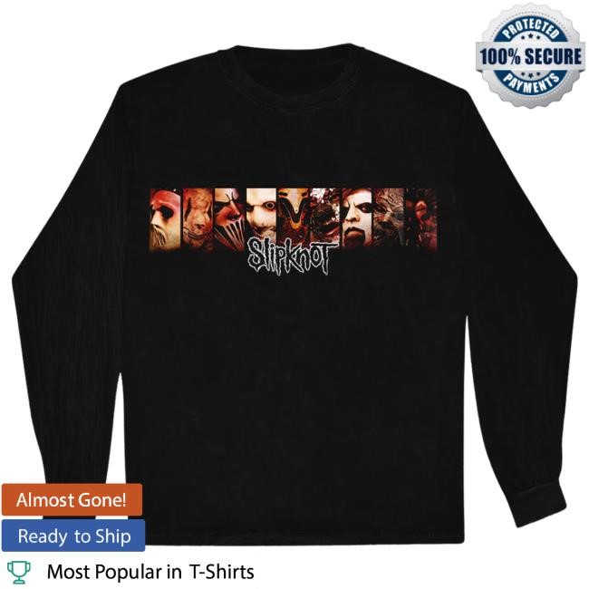 Official Slipknot Merch Store Masks '22 Tour Black Long Sleeve Tee Shirt Slipknot Clothing Shop
