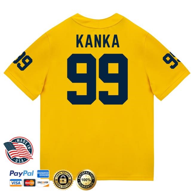 Michigan Wolverines #99 Bobby Kanka Student Athlete Maize Football Jersey Tee The M Den Shop