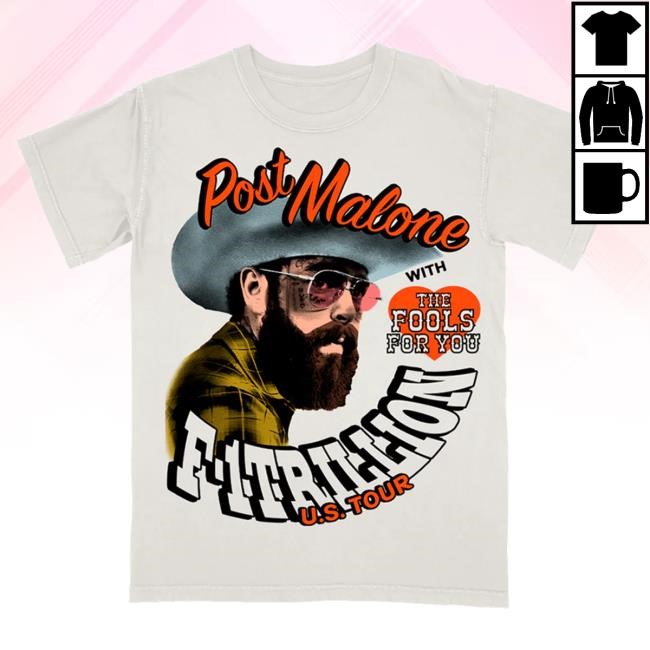 Official Post Malone Merch Store Shop Post Malone F-1 Trillion With Fools Tour Tshirt