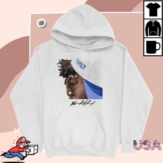 Official Nil Store Merch Shop Exclusive Release: Marcel Reed 'Family' White Pullover Hoodie
