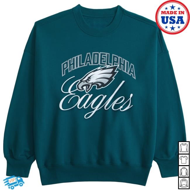 Official Abercrombie And Fitch Apparel Philadelphia Eagles Vintage Sunday Crewneck Sweatshirt NFL by Abercrombie