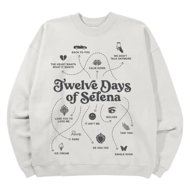 Official Interscope Records Selena Gomez Merch Store Selena Gomez Twelve Days Of Selena Sweaters Selena Gomez Apparel Clothing Shop