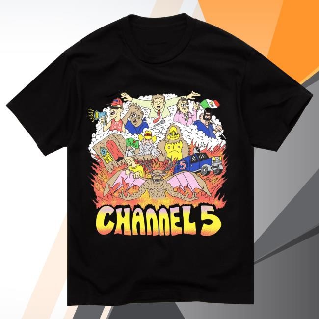 Official Channel 5 Merch Shop Store Channel 5 Characters | Black T Shirt Channel5