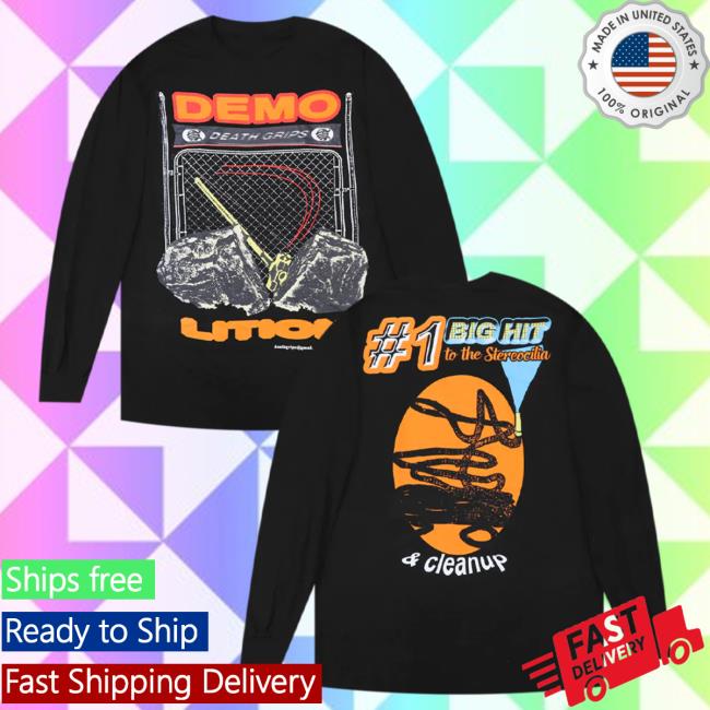 Official Hellomerch Death Grips Merch Store Demolition Black Long Sleeve Tee Shirt Death Grips Clothing Shop Hello Merch