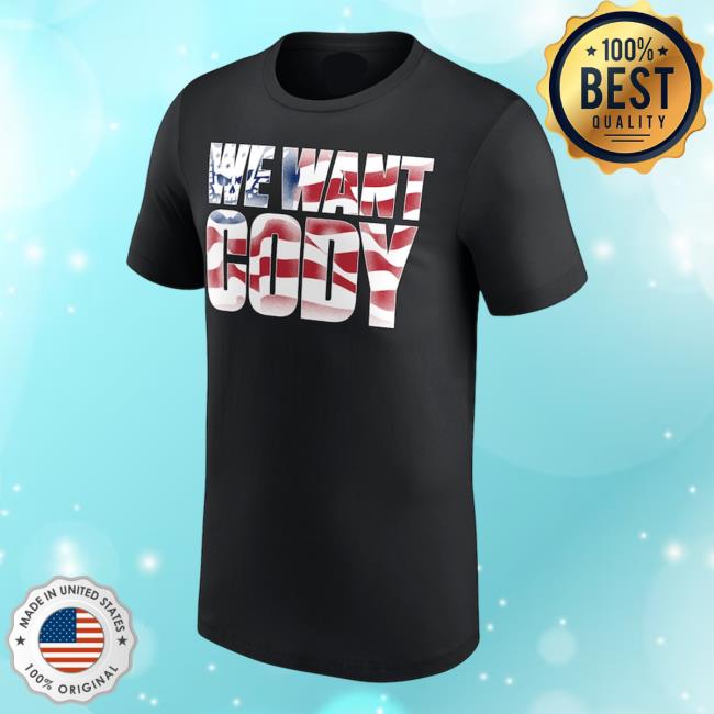 Official Men's Black Cody Rhodes We Want Cody T Shirt