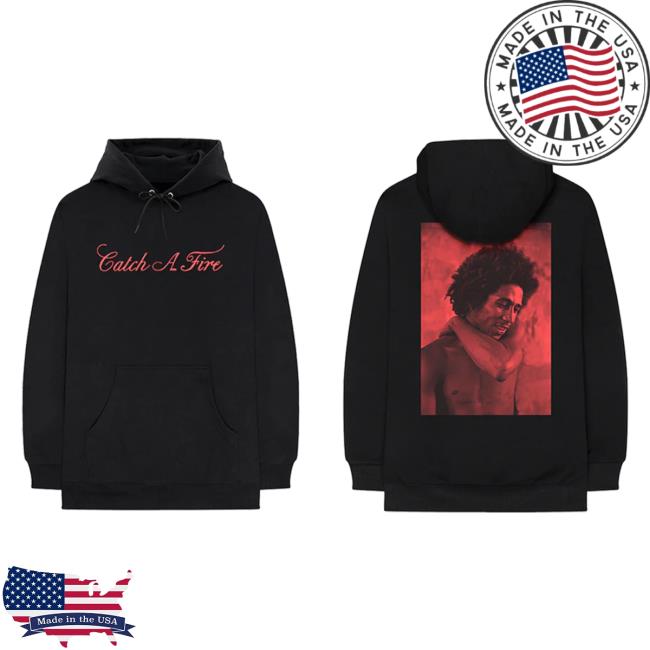 Official Bob Marley Merch Store Shop Bob Marley Catch A Fire Script Pullover Sweatshirt