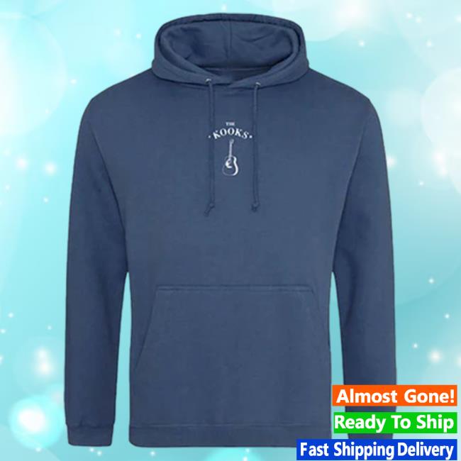 Official The Kooks Apparel Store The Kooks Guitar Denim Blue Popover Sweatshirt The Kooks Clothing Shop TheKooks