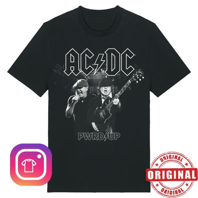 Official Ac Dc Merch Store AC/DC B&W Photo 2024 Tour T-Shirts Ac Dc Shop Acdc Clothing