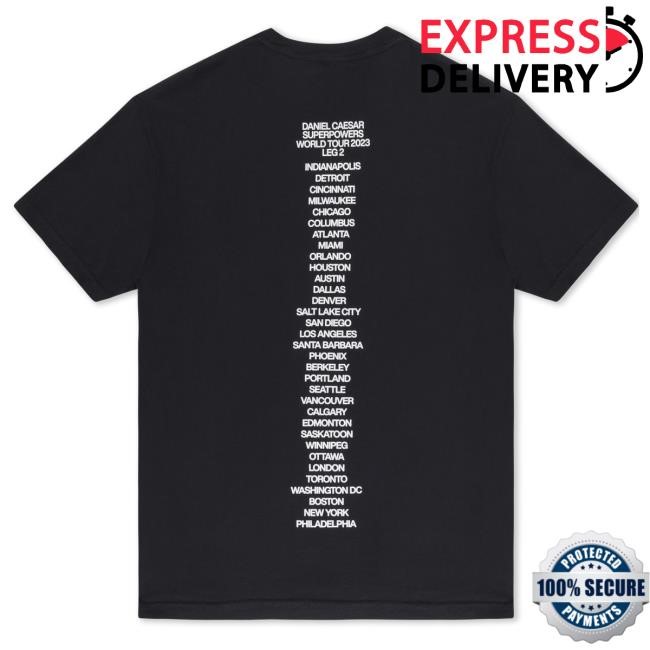 Official Daniel Caesar Merch Store Shop Daniel Caesar Superpowers World Tour Shirts DanielCaesar