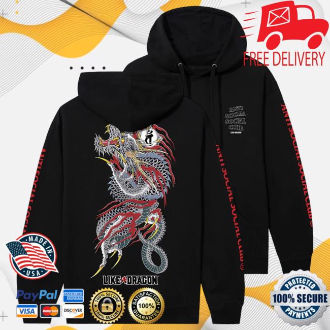 Official Anti Social Social Club Merch Shop Assc X Like A Dragon Tattoo Hoodie