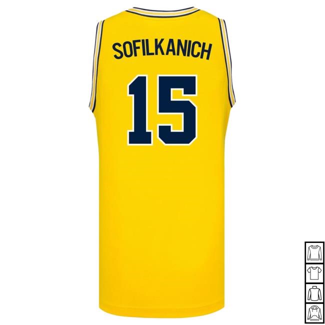 Michigan Wolverines #15 Ashley Sofilkanich Student Athlete Maize Women's Basketball Jersey New Shirt The M Den Shop Official