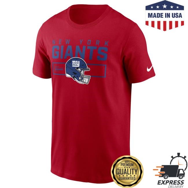 Men's Nike Red New York Giants Primetime Helmet Essential T Shirt NewYorkGiants