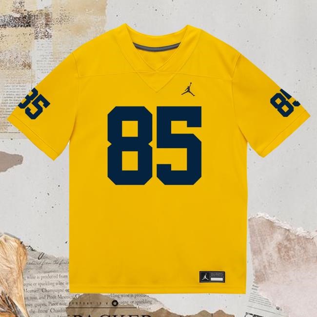 Michigan Wolverines #85 Ted Hammond Student Athlete Maize Football Jersey Top Shirt The M Den Shop