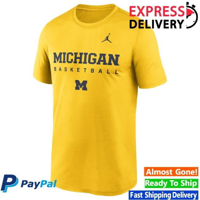 Michigan Wolverines Jordan Brand Basketball 2025 Courtside Short Sleeve Maize Tee The M Den Official Shop